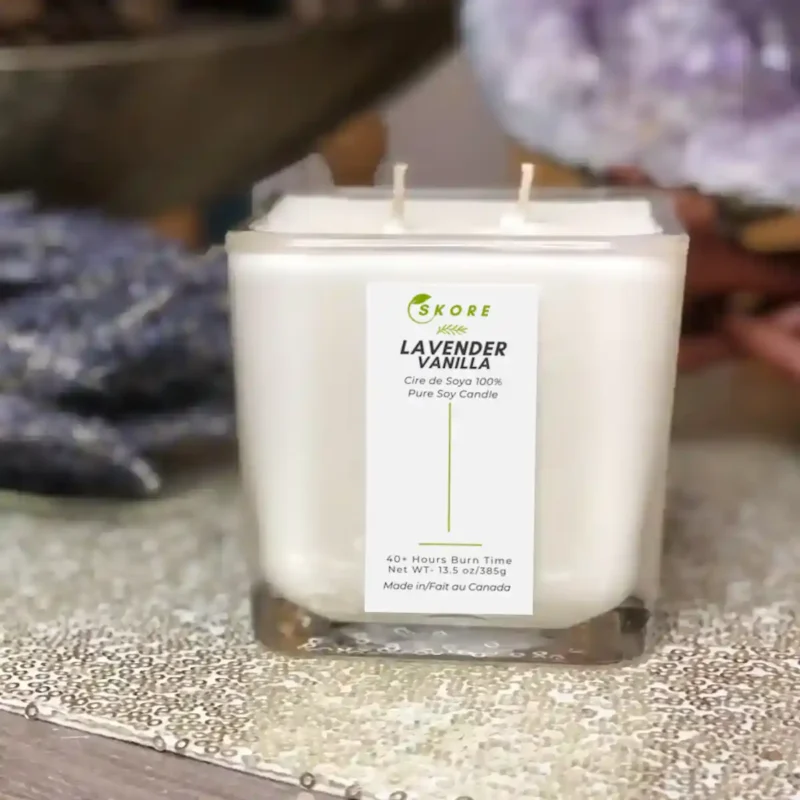 lavender vanilla candle soy 2 wick